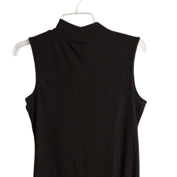 Cato Size Medium Bodysuit Black Ribbed Sleeveless Snap Closure NEW - Picture 3 of 10